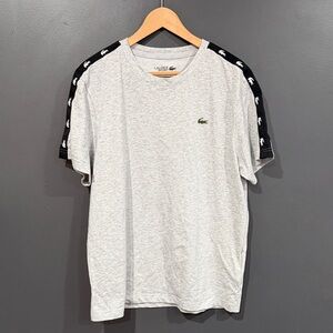 Lacoste Light Gray T-Shirt with Black and Green Details